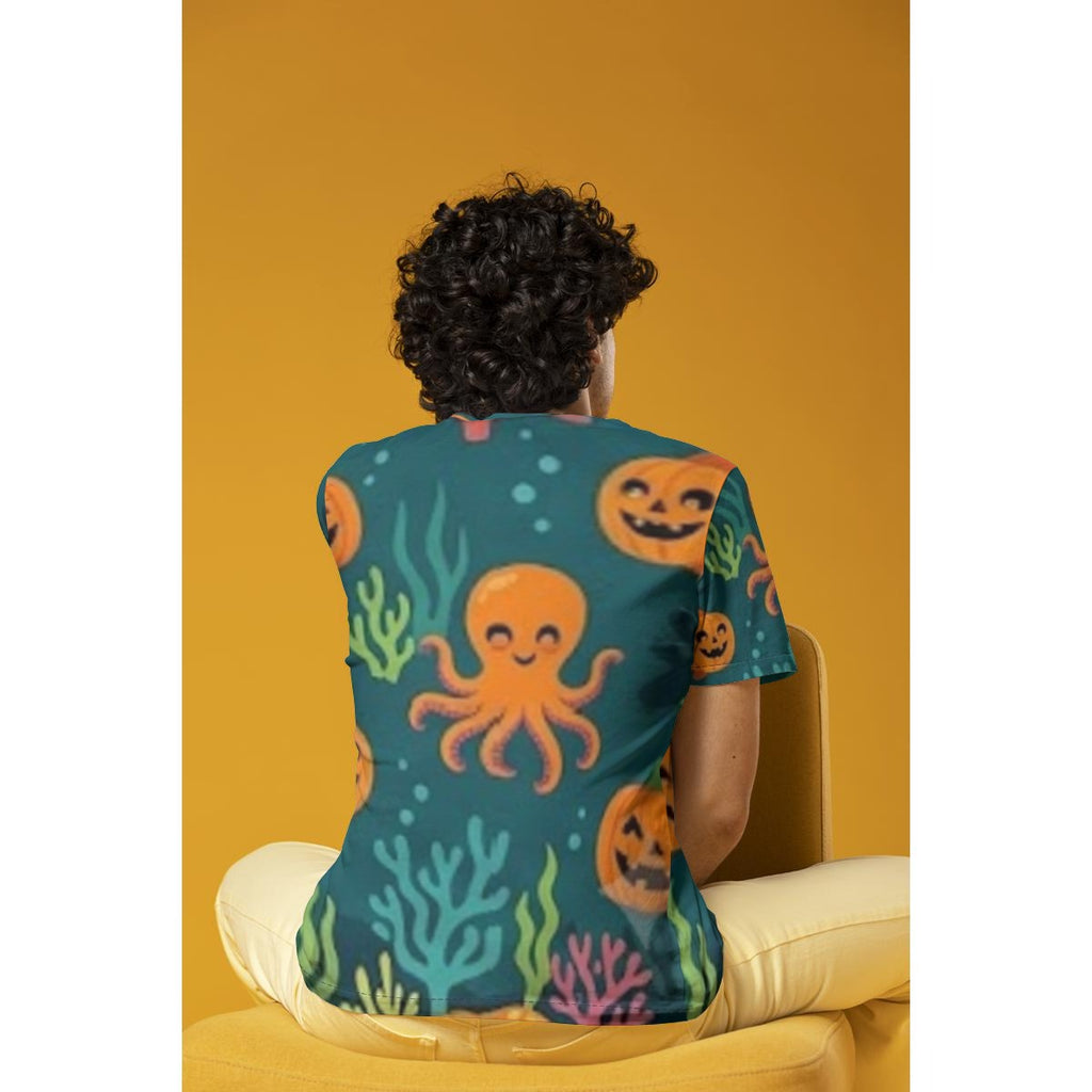 Spooky Reef Party All-Over Print Adult Unisex O-Neck T-Shirt