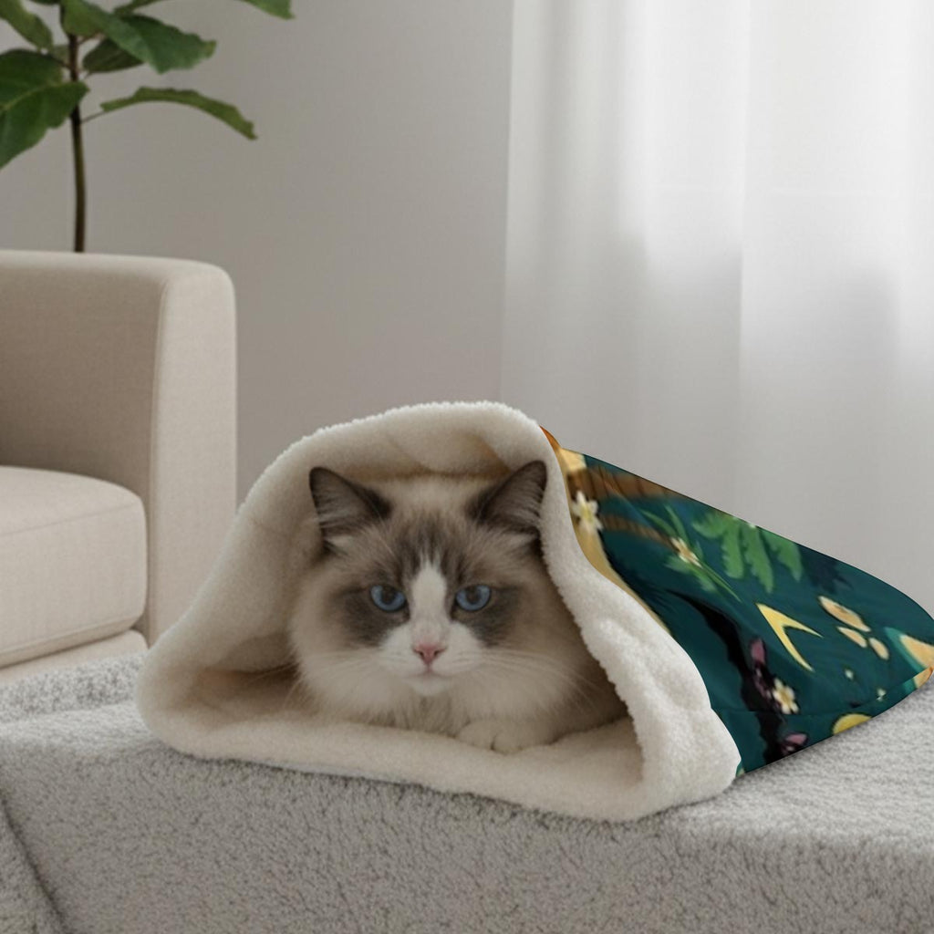 Palm Tree Bat Cave All-Over Print Double-Layer Pet Sleeping Bag