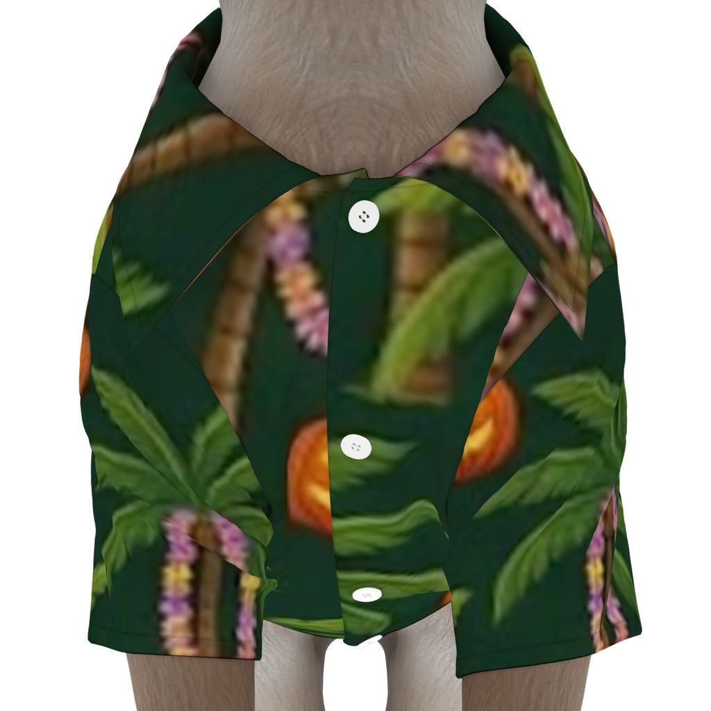 Palm Tree Tiki Lantern All-Over Print Pet’s Hawaiian Shirt