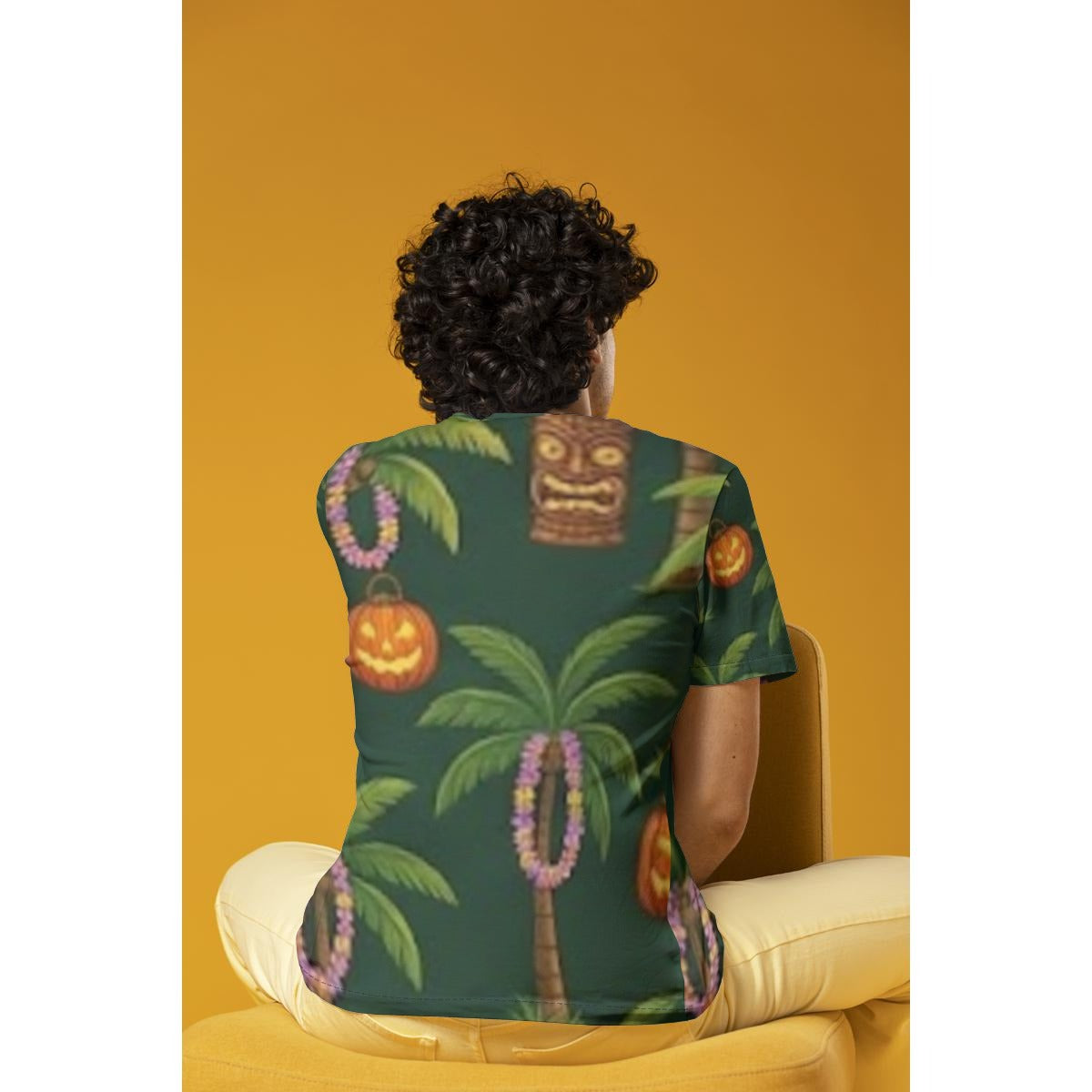 Palm Tree Tiki Lantern All-Over Print Adult Unisex O-Neck T-Shirt