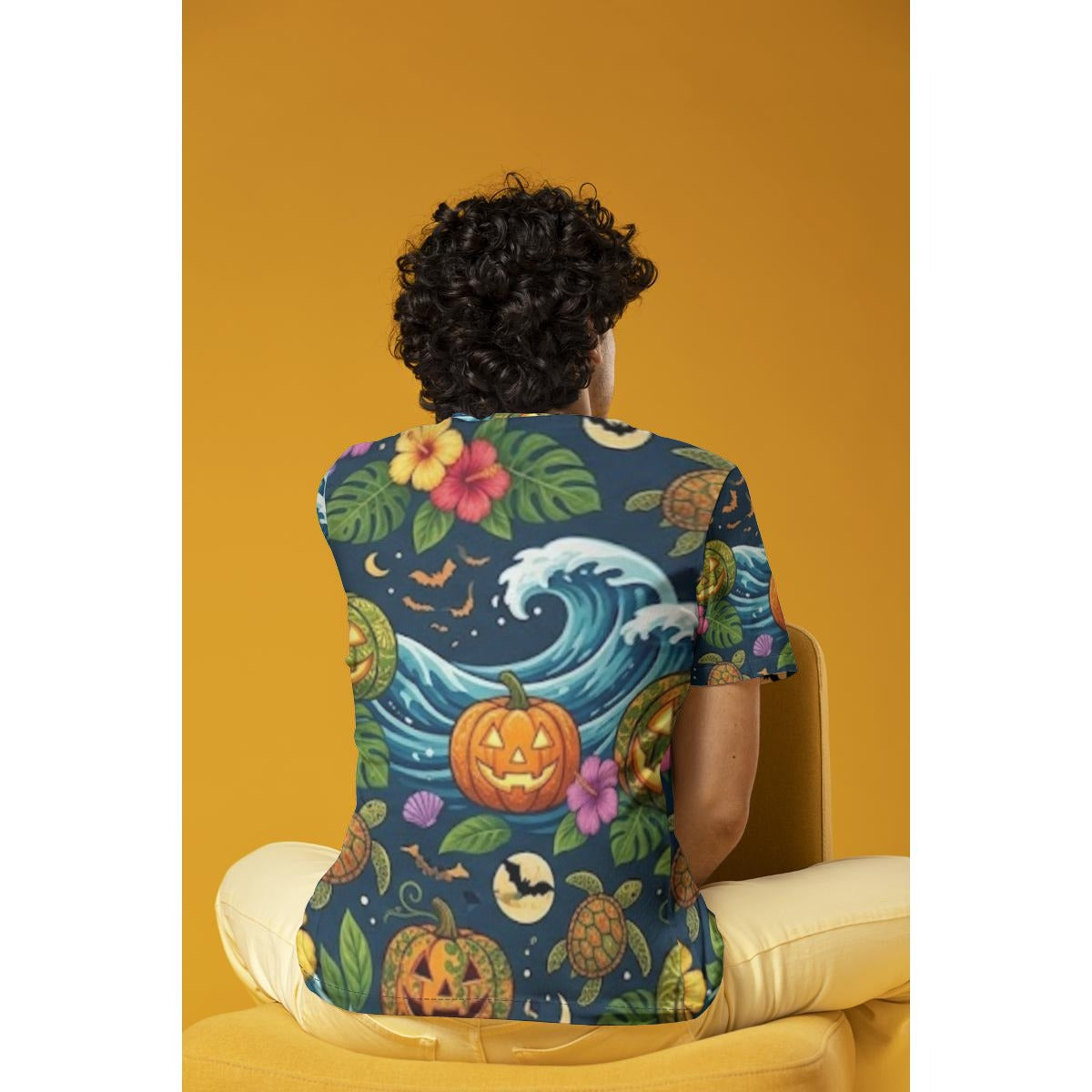 Multi-Element Halloween Aloha All-Over Print Adult Unisex O-Neck T-Shirt