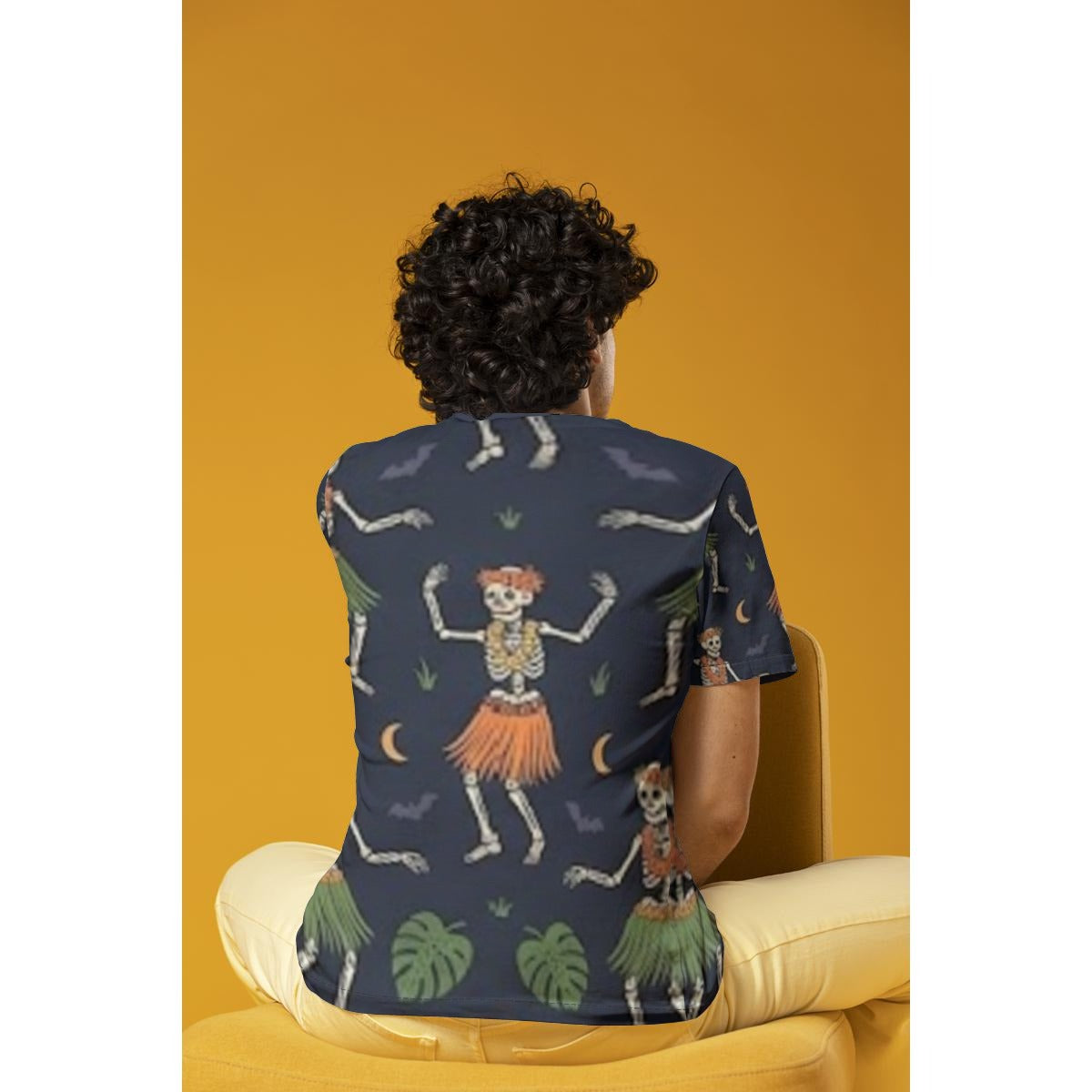 Hula Skeleton Dance All-Over Print Adult Unisex O-Neck T-Shirt